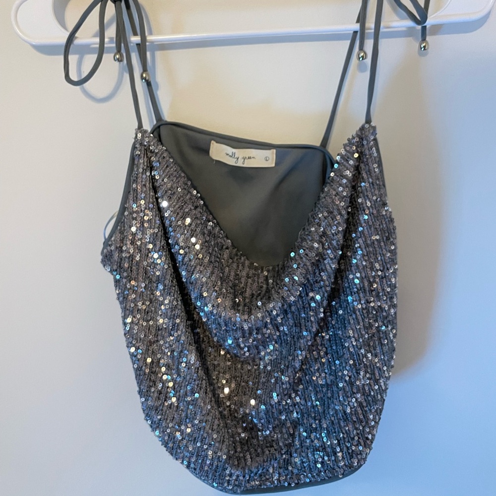 Women’s Molly Green Sequin Top